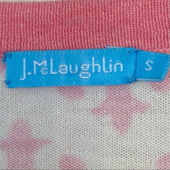 J. McLaughlin Cardigan Sweater Womens Size Small Pink Knit Gold Trim Office Work - Picture 7 of 9